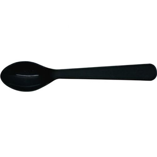 black tea spoons, black plastic spoons