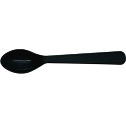 black tea spoons, black plastic spoons